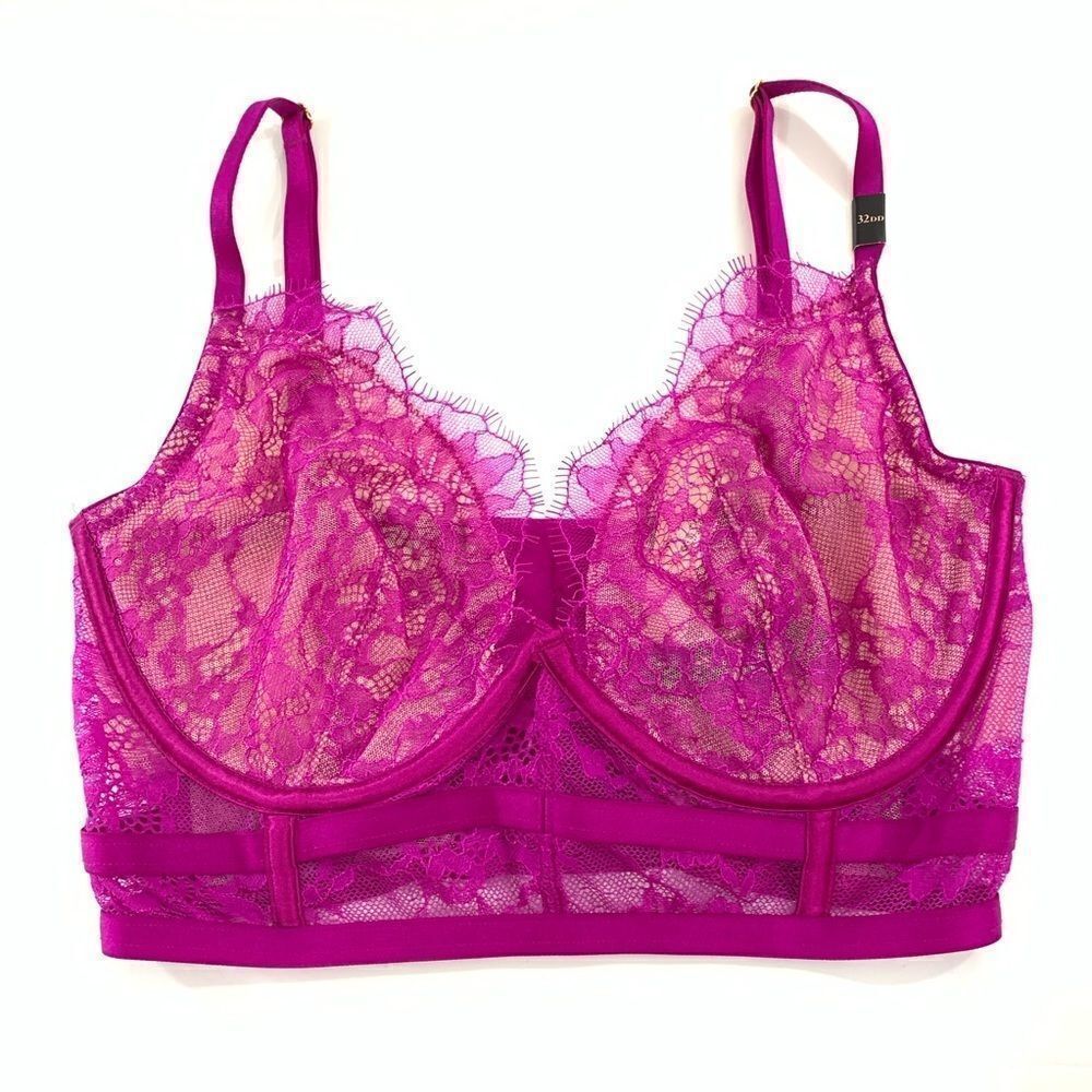 Victoria’s Secret Very sexy unlined Demi longline Lace underwire bra pink